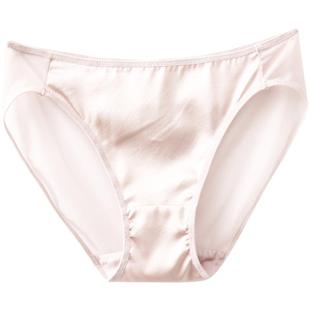 徐凰法式三角内裤女丝滑真丝抗菌桑蚕丝丝绸缎面绸缎网纱透明夏季