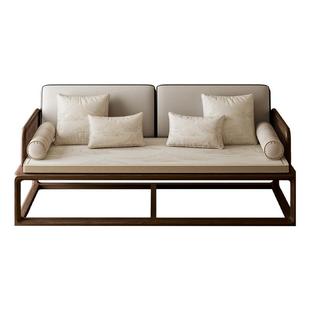 喜即新中式禅意侘寂风实木罗汉床垫四季通用套罩抱枕靠垫静庭山水