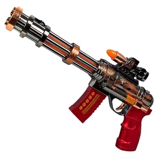 群奕达电动声光玩具枪加水喷雾手枪发光发声震动加特林突击冲锋枪