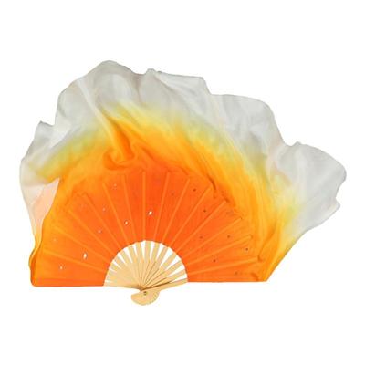 儿童舞蹈橘渐变真丝扇演出道具