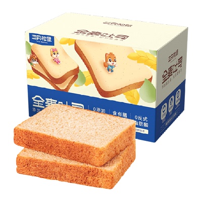 三只松鼠全麦吐司1000g面包零食