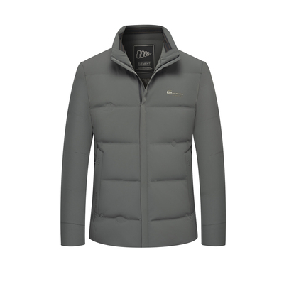 皮尔卡丹男立领加厚白鹅绒羽绒服