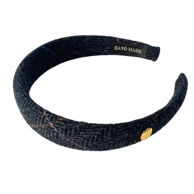 韩国nyunyu发饰复古气质金标格子发箍东大门学院风高颅顶头箍发卡