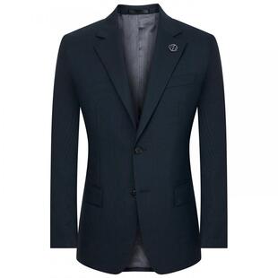 报喜鸟秋季新款男士时尚正装羊毛西服套装商务深蓝色西装西裤