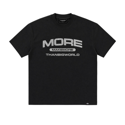 Makemore新款微光碎钻短袖T恤男