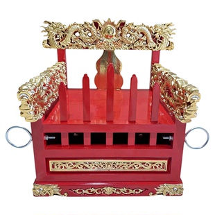 双人轿巡逻辇轿仙家两人抬轿游神2人抬神撵神轿小型轿子木雕工艺