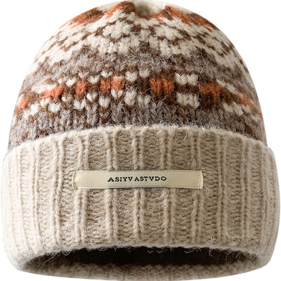 惟嫒秋冬保暖针织围巾帽子套装