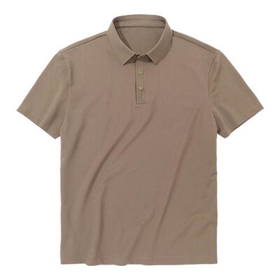 MrBu布先生纯色简约衬衫领T恤2025夏季字母印花男短袖poloAT16027