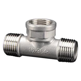 4分三通304不锈钢水管接头燃气管热水器变径直接补芯弯头水暖配件