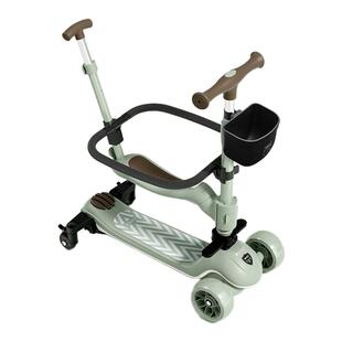 贝易儿童滑板车多功能可坐可骑折叠亲子车可折叠儿童玩具车滑行