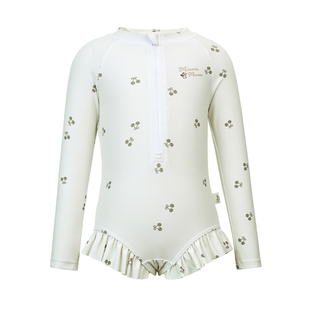 迪士尼儿童泳衣女童2026新款中小童连体长袖泡温泉游泳衣女孩泳装