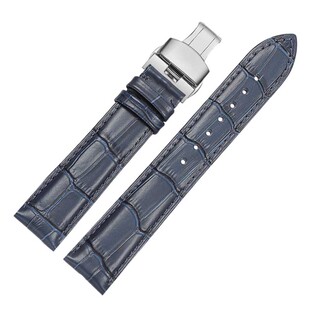 适配卡西欧真皮手表带男edifice系列EFR-539L蓝色柔软牛皮带23mm