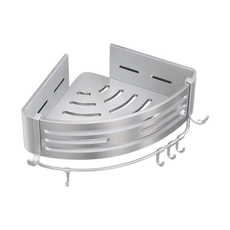 枪灰卫生间置物架浴室三角架子免打孔壁挂厕所洗手间洗漱台收纳架