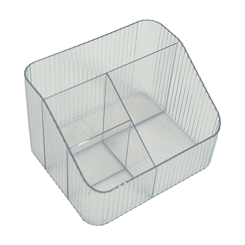 三年二班 亚克力透明笔筒高级感轻奢办公室学生书桌桌面文具用品简约创意化妆刷收纳盒神器女孩女生笔桶