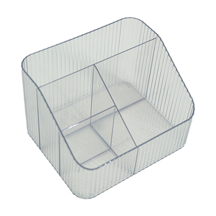 三年二班 亚克力透明笔筒高级感轻奢办公室学生书桌桌面文具用品简约创意化妆刷收纳盒神器女孩女生笔桶