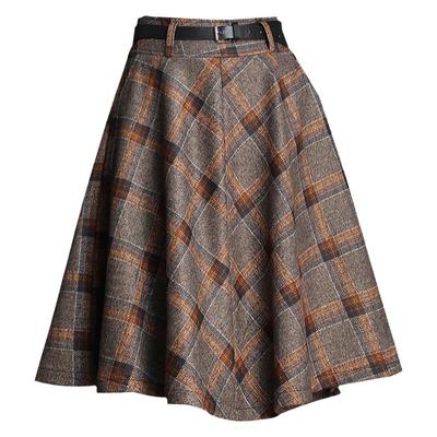 秋冬高腰中长款显瘦半身裙