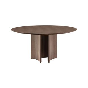 芬纳维亚传承 意式现代北美黑胡桃木圆形大理石餐桌(Alan艾兰)