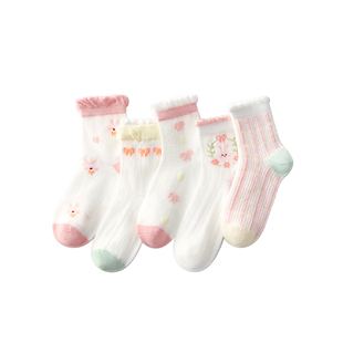 儿童袜子女童春夏季女宝宝中筒无骨纯棉袜女孩夏薄款全棉a类童袜