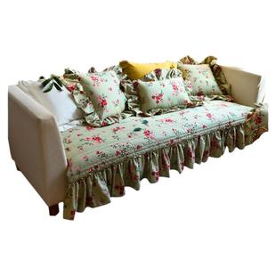 美式全棉四季沙发垫子沙发巾全包布皮沙发垫防滑简约通用万能盖布