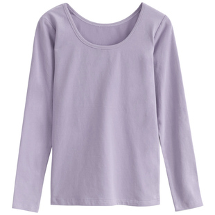 纯棉秋衣女款单件上衣大码套装棉毛衫低领保暖内衣打底衫秋裤内搭