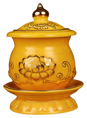 浮雕描金佛堂供水杯观音莲花供佛