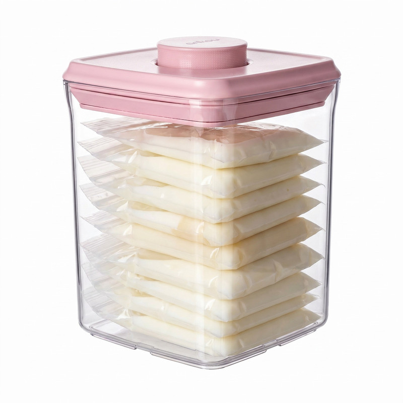 安扣食品级储奶盒密封冷藏外带