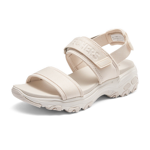 Skechers斯凯奇夏季女鞋厚底漏趾凉鞋百搭外穿软底透气户外沙滩鞋
