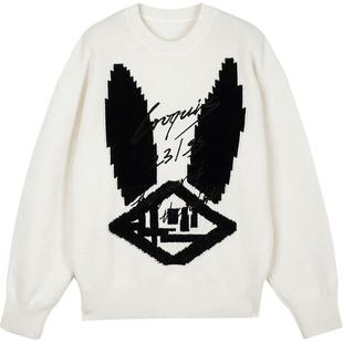 速写outlets奥莱男装秋冬折扣新款毛衫兔年宽松圆领套头毛衣官方