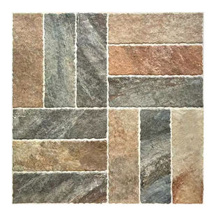 莱姆石古堡12mm加厚瓷砖600车库露台庭院防滑地砖田园户外仿古砖