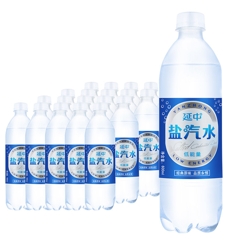 上海延中盐汽水600ml*20瓶整箱清淡咸味饮料夏日解渴防暑降温饮品