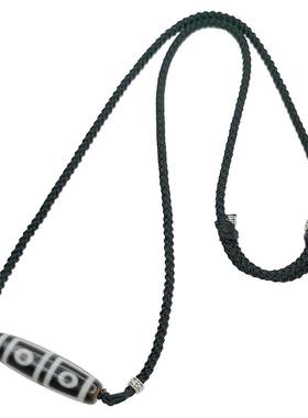 默生文玩四眼天珠挂绳横穿