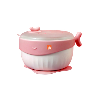 gb好孩子辅食碗儿童316不锈钢注水保温碗宝宝专用吸盘碗儿童餐具