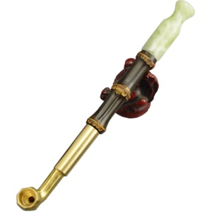 艾宝老式叶子锅一口香卷烟云贵川土烟手工紫竹节杆纯铜旱烟袋锅子