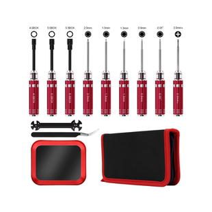 12件RC遥控车用内六角十字套筒螺丝刀套装 多功能维修工具包便携