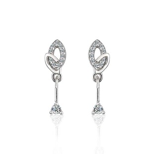 纯银梵册贝叶镀14K金迷你流苏耳饰灵动水滴耳坠清新养耳洞女耳钉