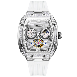 格拉图正品牌满天星新款酒桶形女表机械表日月相高档手表女款十大