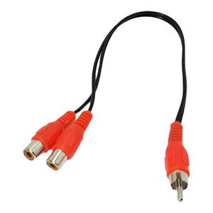 RCA插口一分二线红白AV莲花插口1拖2转接头器RCA公转母头一带2