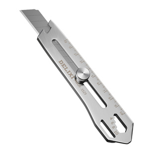 德力西不锈钢美工刀重型全钢加厚大号壁纸刀工业级全金属裁纸刀架