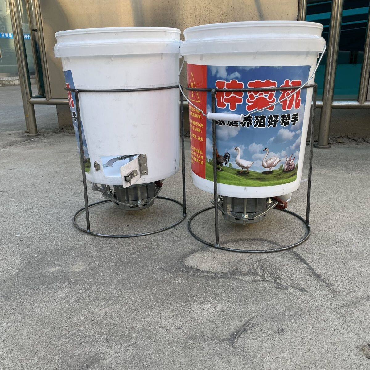 新款桶式碎草机碎菜机喂鸡鸭鹅大功率电机自动搅拌打菜机农用养殖