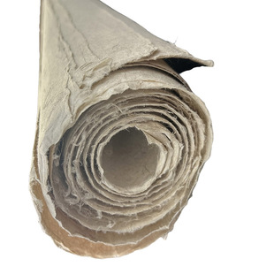 水墨清莲特制加厚壁画岩彩专用半生熟纸国展皮麻纸肌理感敦煌壁画