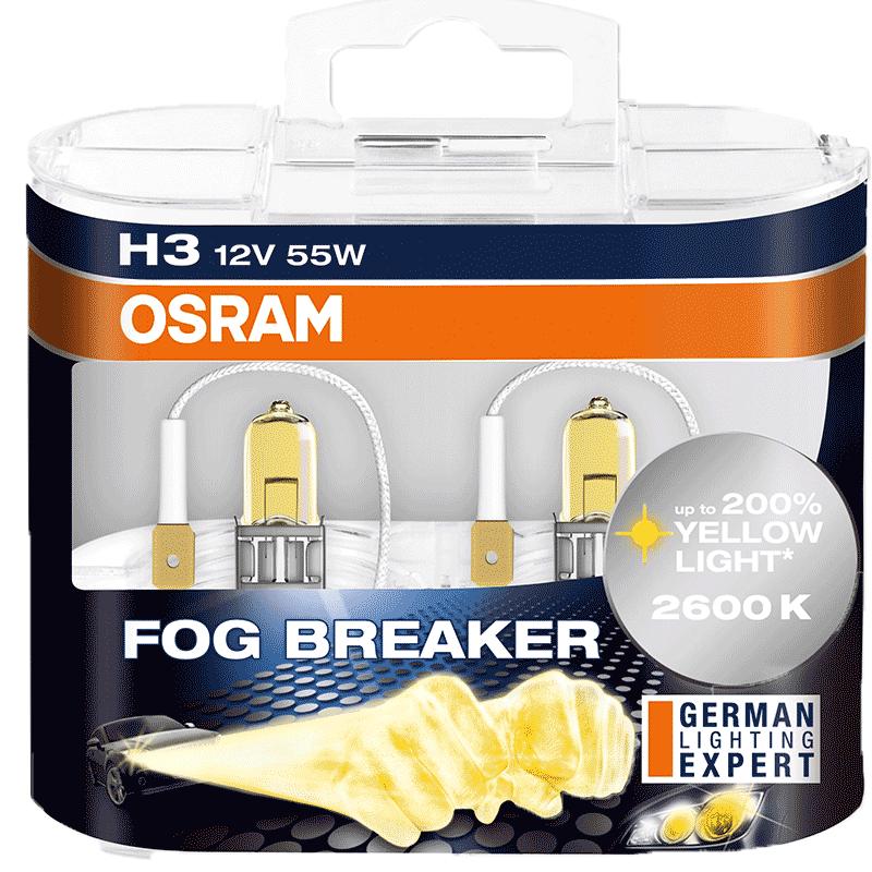 欧司朗 汽车雾灯灯泡 黄金眼雾灯 H3H8H11H16前雾灯改装 高亮爆闪