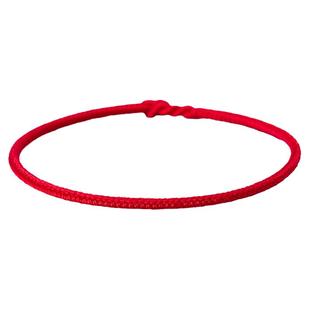 庆祥泰红绳手链女细款男本命年马年情侣手链一对手工编织礼物简约