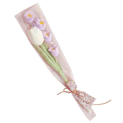 郁金香铃兰手工编织花束毛线自制diy材料包钩针花闺蜜毕业礼物女