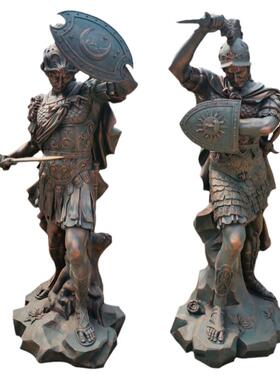 武士玻璃钢雕像古铜色人物模型