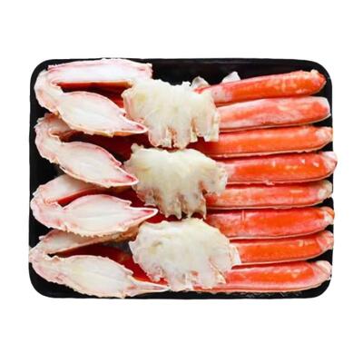 俄罗斯熟冻雪蟹腿拼盘松叶蟹长脚蟹蜘蛛蟹帝王足钳棒拐大板蟹切片