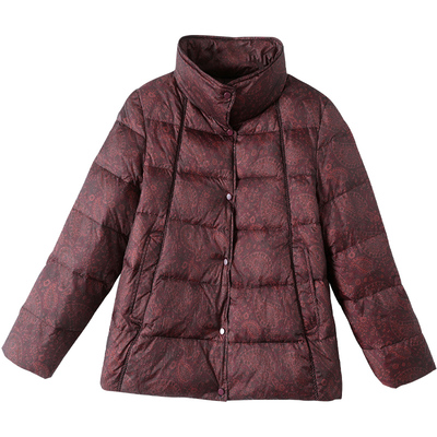 飘朵复古印花轻薄羽绒服