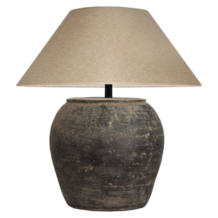 日式侘寂风客厅台灯陶瓷罐复古出口床头灯设计师外贸灯民宿灯具