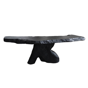 Ni+尼家侘寂风实木茶桌黑色炭化榻榻米茶几复古风民宿茶室矮桌子