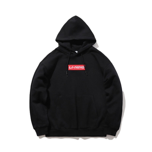 李宁加绒卫衣女款连帽外套2025秋冬款宽松大码加厚防风保暖运动服