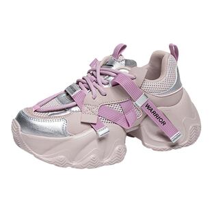 回力女鞋老爹鞋女2025新款秋季厚底增高鞋网面透气运动鞋子女款